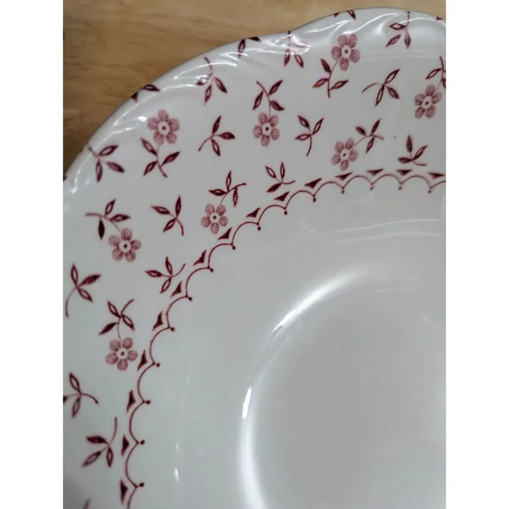 Meakin JEG Cornflower bowl pink flowers scalloped English Staffordshire 8 1/2 in